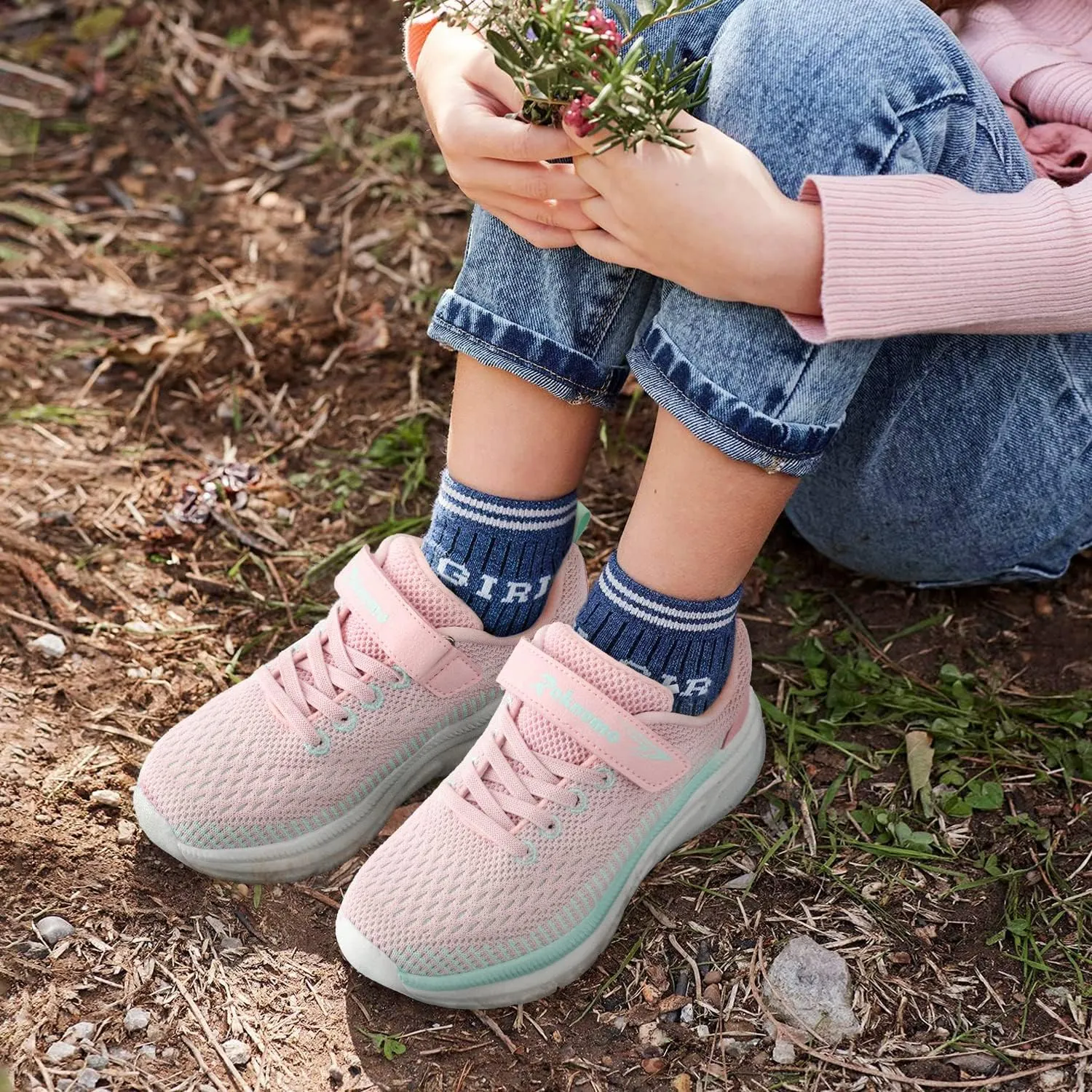 Kids Sneakers for Boys Girls Athletic Running Walking Shoes Lightweight Sports Tennis Shoes Adjustable Strap Sneaker for Little Kid Big Kid Gym School