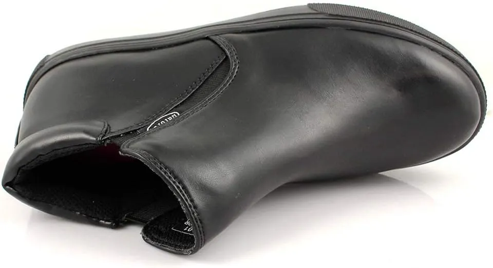 Laforst Crystal Womens Man Made Water and Stain Resistant Work Slip Resistant Double Gore Slip On Flats Black