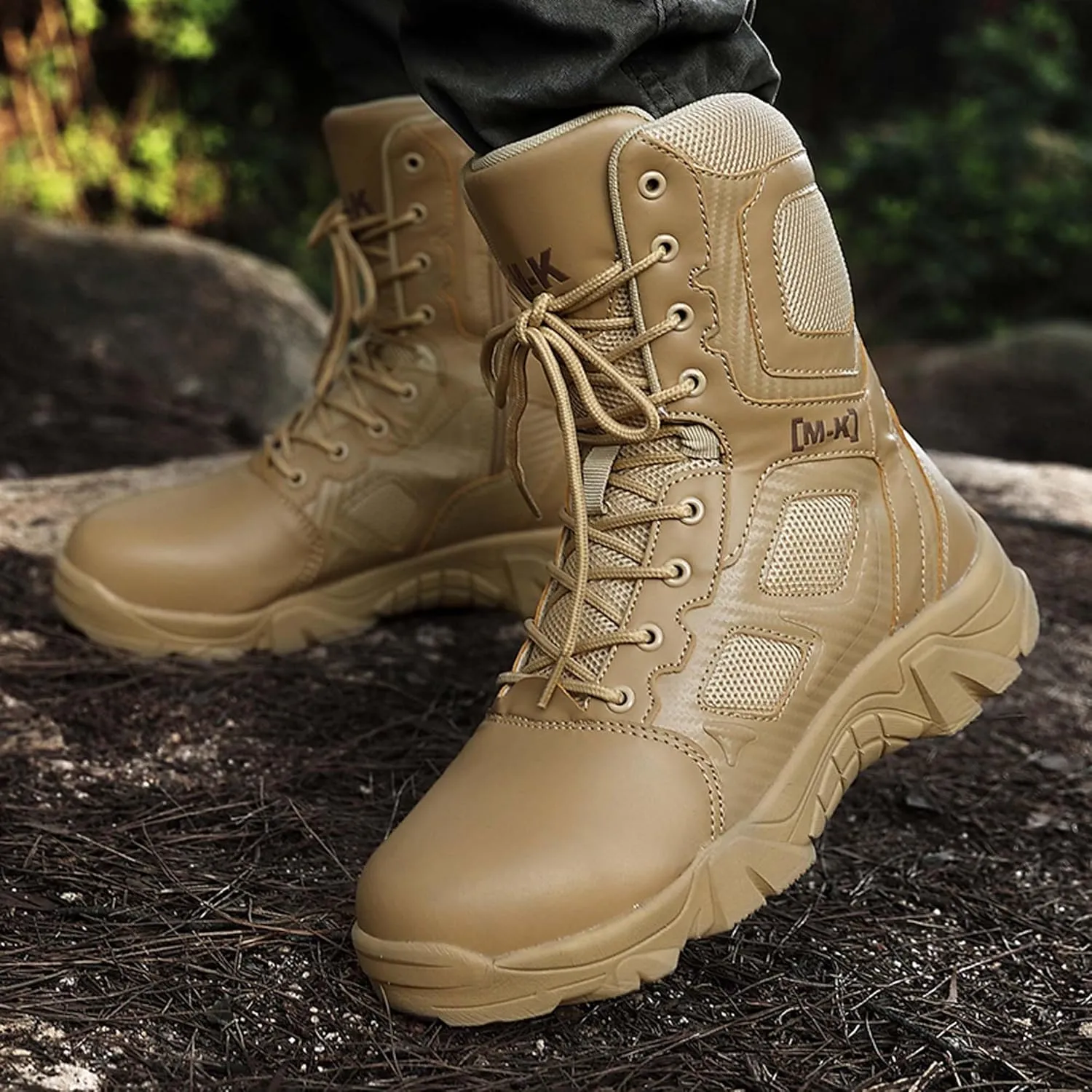 Large size field training, battlefield training, military boots, combat boots, snow boots, men's shoesSteel toe shoes