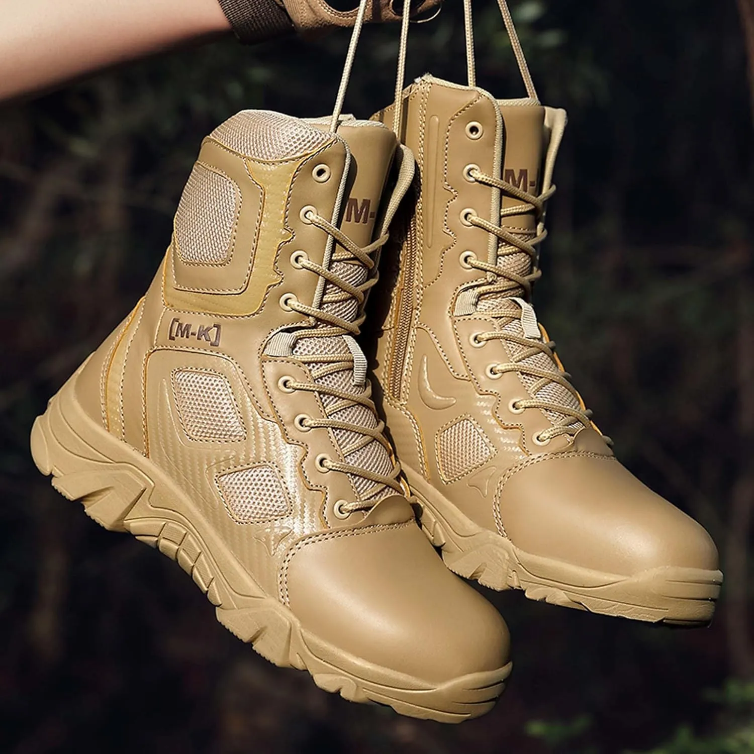 Large size field training, battlefield training, military boots, combat boots, snow boots, men's shoesSteel toe shoes