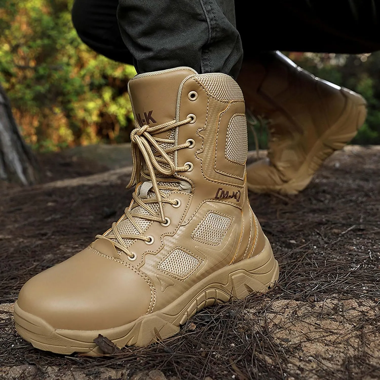 Large size field training, battlefield training, military boots, combat boots, snow boots, men's shoesSteel toe shoes