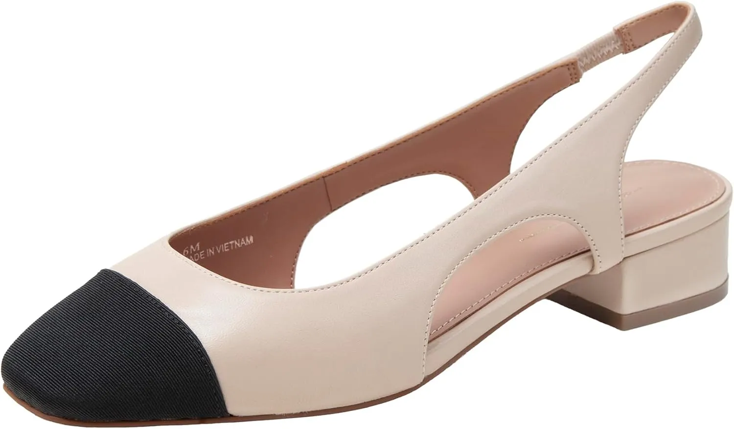 Linea Paolo - Charley - Womens Cap Toe Chop Out Low Block Heel Pumps