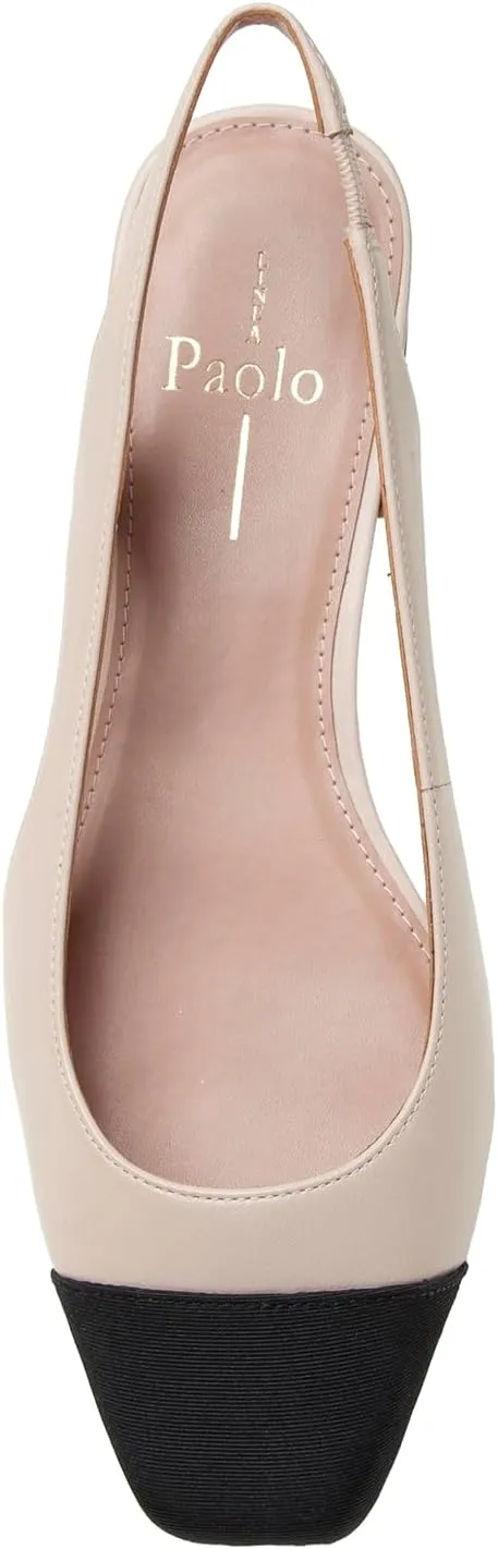 Linea Paolo - Charley - Womens Cap Toe Chop Out Low Block Heel Pumps
