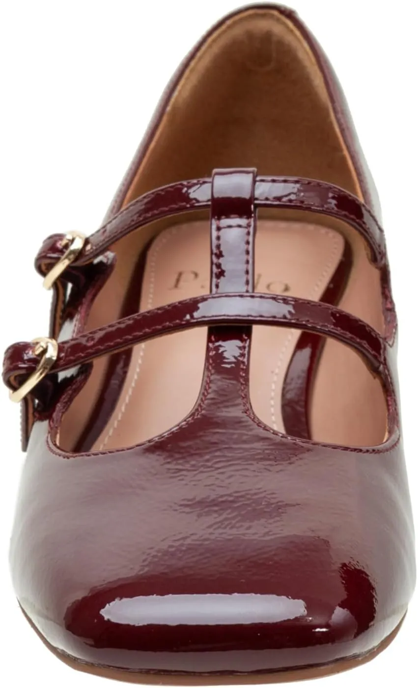 Linea Paolo - Maurice - Womens Double Mary Jane T-Strap Pumps