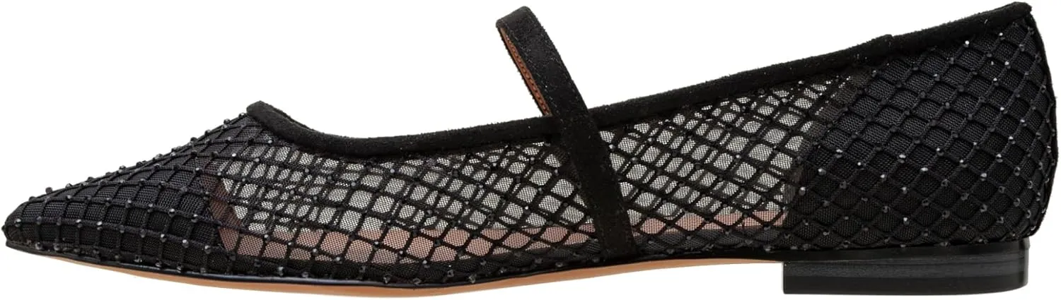 Linea Paolo - Nadeen - Womens Fishnet and Mesh Mary Jane Flats
