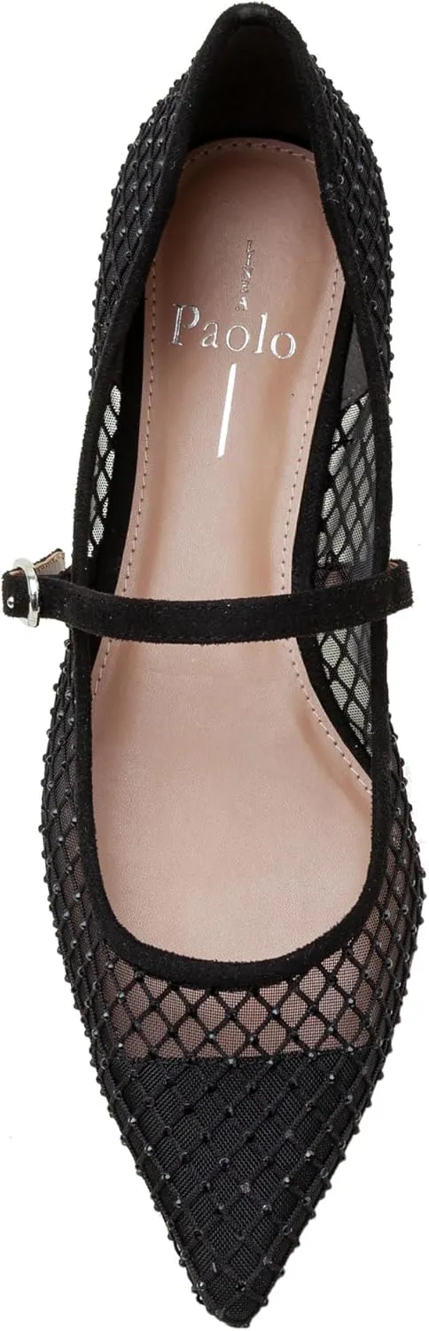 Linea Paolo - Nadeen - Womens Fishnet and Mesh Mary Jane Flats