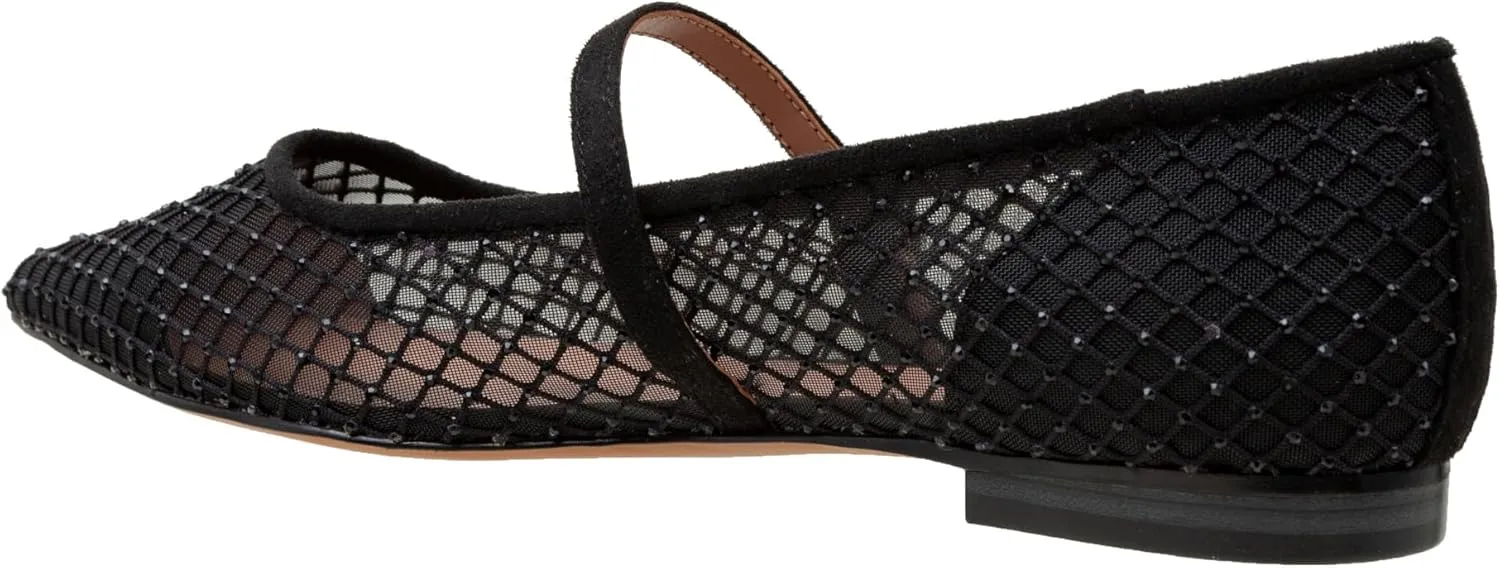 Linea Paolo - Nadeen - Womens Fishnet and Mesh Mary Jane Flats