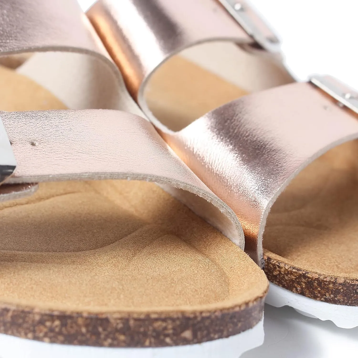 Marbella Two Strap Bio Sandals for Women - Sustainable, Eco Friendly, Vegan Leather Sandals. Recycled Upper, Comfy Insole, Cork Midsole, EVA Sole. Made in Spain