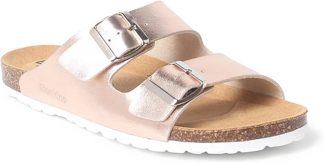 Marbella Two Strap Bio Sandals for Women - Sustainable, Eco Friendly, Vegan Leather Sandals. Recycled Upper, Comfy Insole, Cork Midsole, EVA Sole. Made in Spain