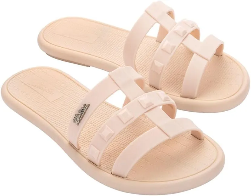 Melissa Sun Atlantis Women's Slides - Trendy Slip on Sandals for Women, Women's Jelly Shoes w/Stud Appliques, Adult Jellies