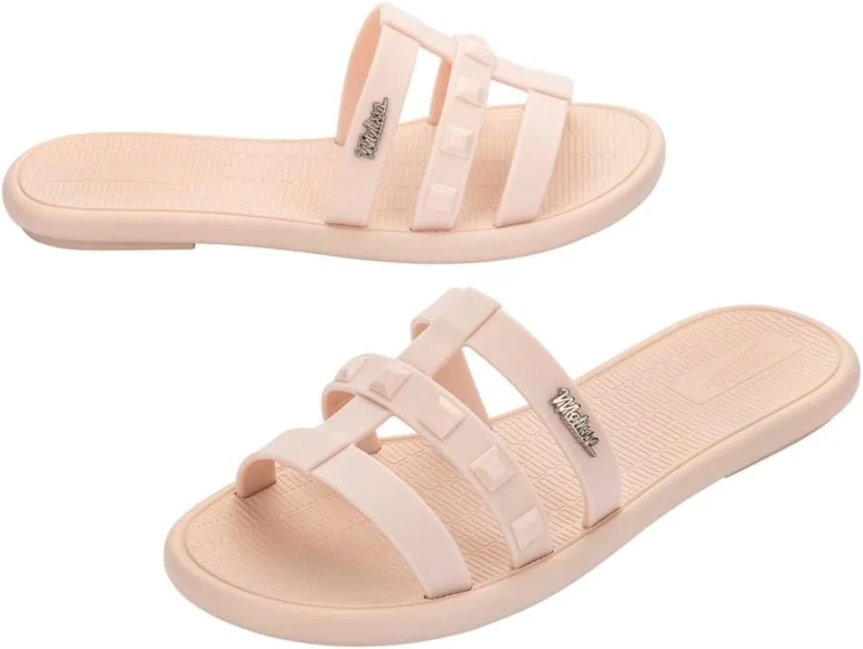 Melissa Sun Atlantis Women's Slides - Trendy Slip on Sandals for Women, Women's Jelly Shoes w/Stud Appliques, Adult Jellies