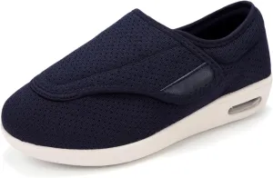 Men's Stylish Diabetic Shoes Extra Wide Width Adjustable Closure Walking Sneakers Lightweight Breathable Mesh Athletic Shoes for Elderly Swollen Feet, Diabetic & Edema