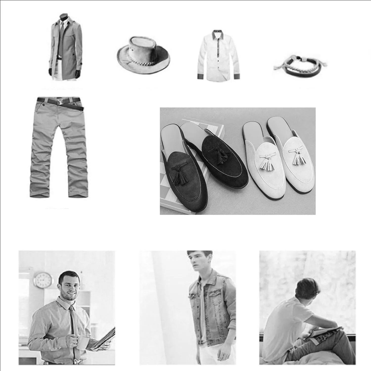 Men's Suede Tassel Flat Penny Loafers Summer Round Toe Lightweight Slip On Anti-Slip Casual Moccasin Mules for Work Party
