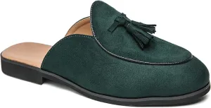 Men's Suede Tassel Flat Penny Loafers Summer Round Toe Lightweight Slip On Anti-Slip Casual Moccasin Mules for Work Party