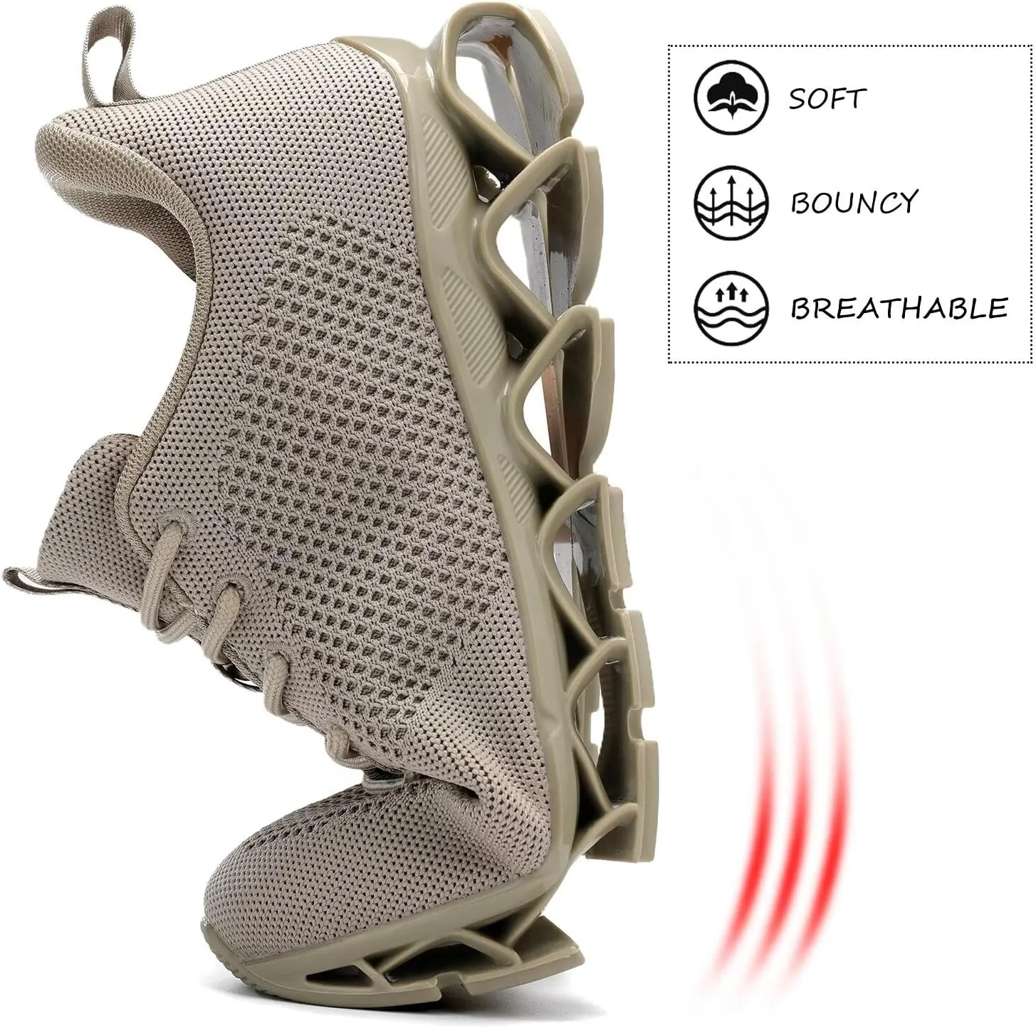 Mens Walking Shoes Blade Non Slip Fashion Sneakers Breathable Mesh Soft Sole Casual Athletic Running Sport Shoes