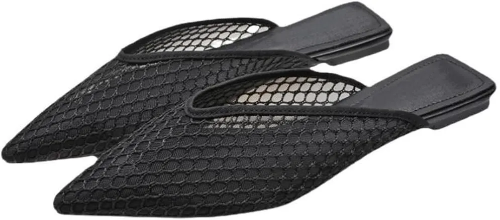 Mesh Ballet Flats for Women Woven Mesh Sandals Slip on Mule Slippers Hollow Water Slides Barefoot Dress Shoes Pointed Toes Waterproof Lightweight Breathable Backless Tennis Shoes Indoor Outdoor