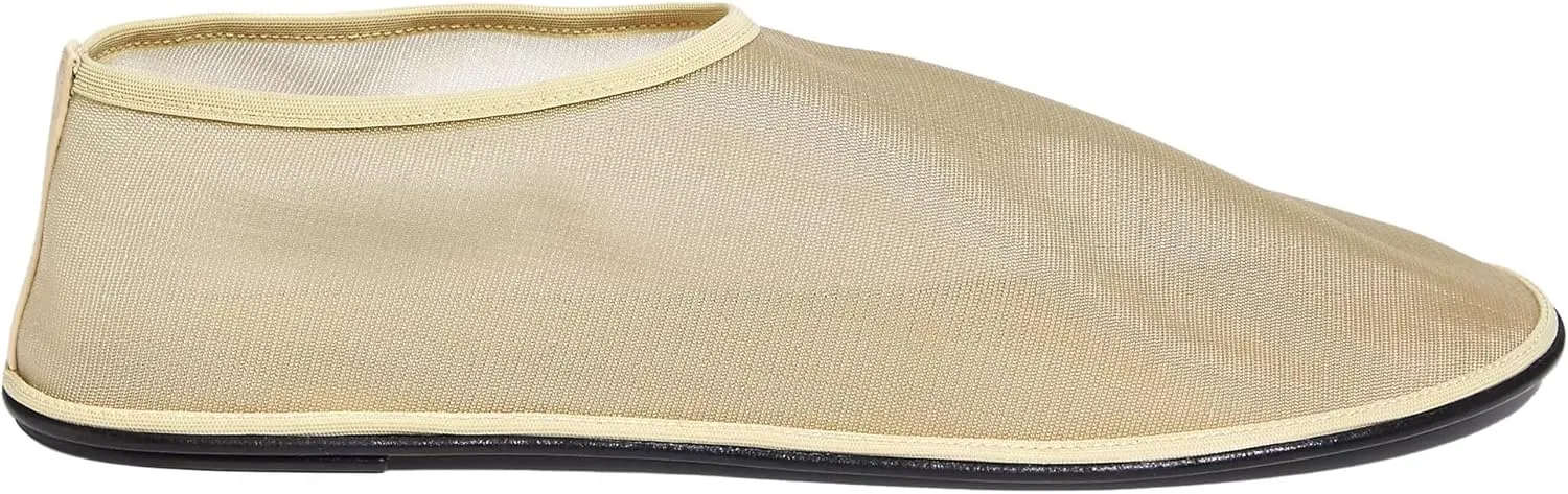 Mesh Sock Ballet Flat for Women Round Toe Nylon Tulle Mary Jane Flats Sheer Casual Comfortable Bailarina Shoes