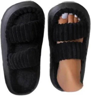 Minimalist Fluffy Slippers, Soft Comfort Warm Open Toe Bedroom Sandals for Gifts, Bedroom Slippers for Fall & Winter, Flats for Women 2025, Mother's Day Gifts