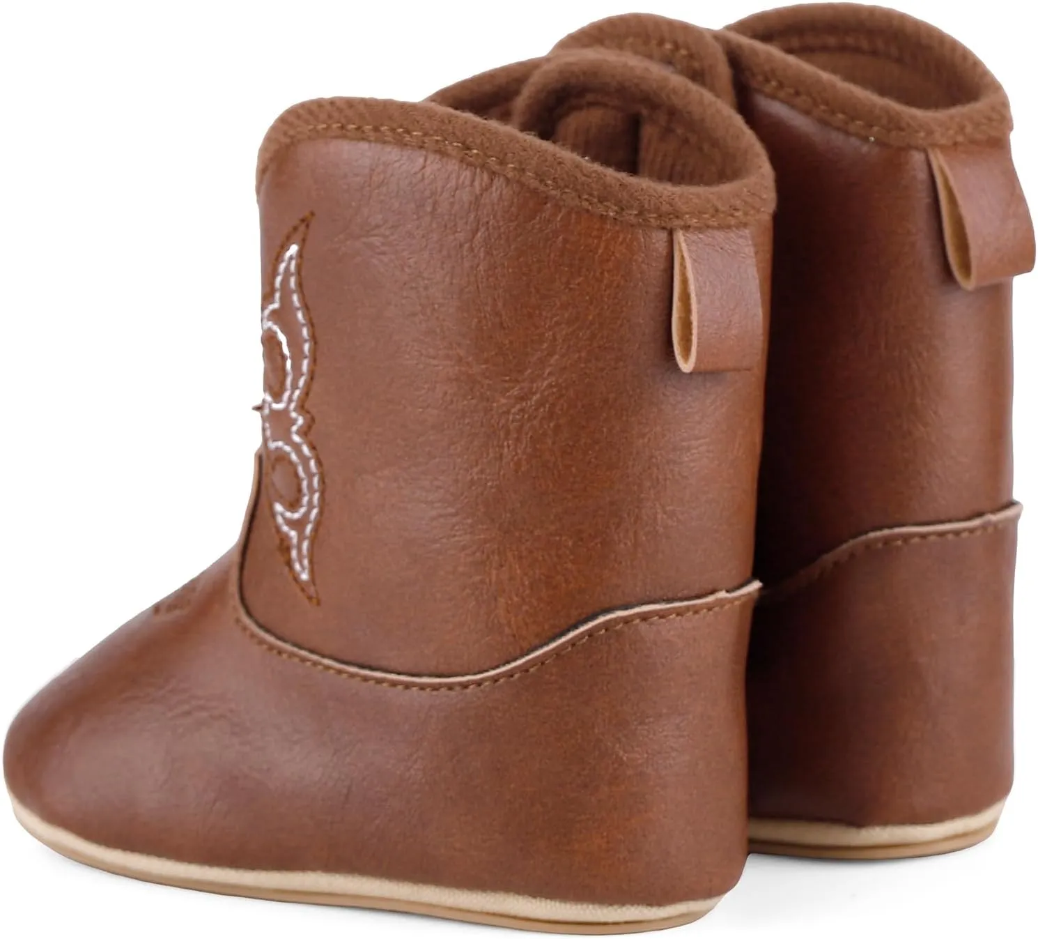 MK MATT KEELY Leather Western Boots Cowboy Bootie Soft Sole Non-Slip Crib Shoes for Baby Infant Toddler Girls Boys Newborn