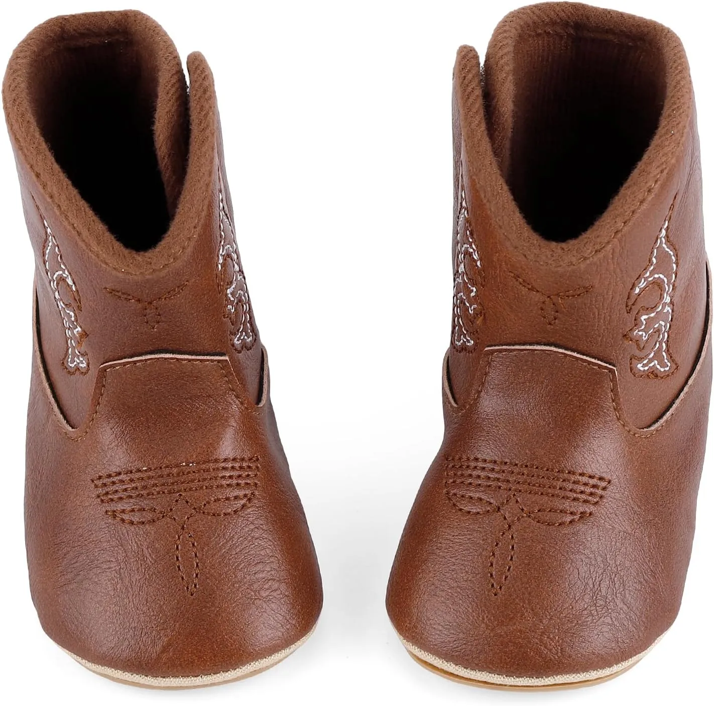 MK MATT KEELY Leather Western Boots Cowboy Bootie Soft Sole Non-Slip Crib Shoes for Baby Infant Toddler Girls Boys Newborn