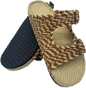 Moses Rope Sandals, Handmade Shoes with Non-Slip Sole, Double Buckle Adjustable Straps, Sustainable Lightweight Slip-On Slide Shoes, Men Women Unisex