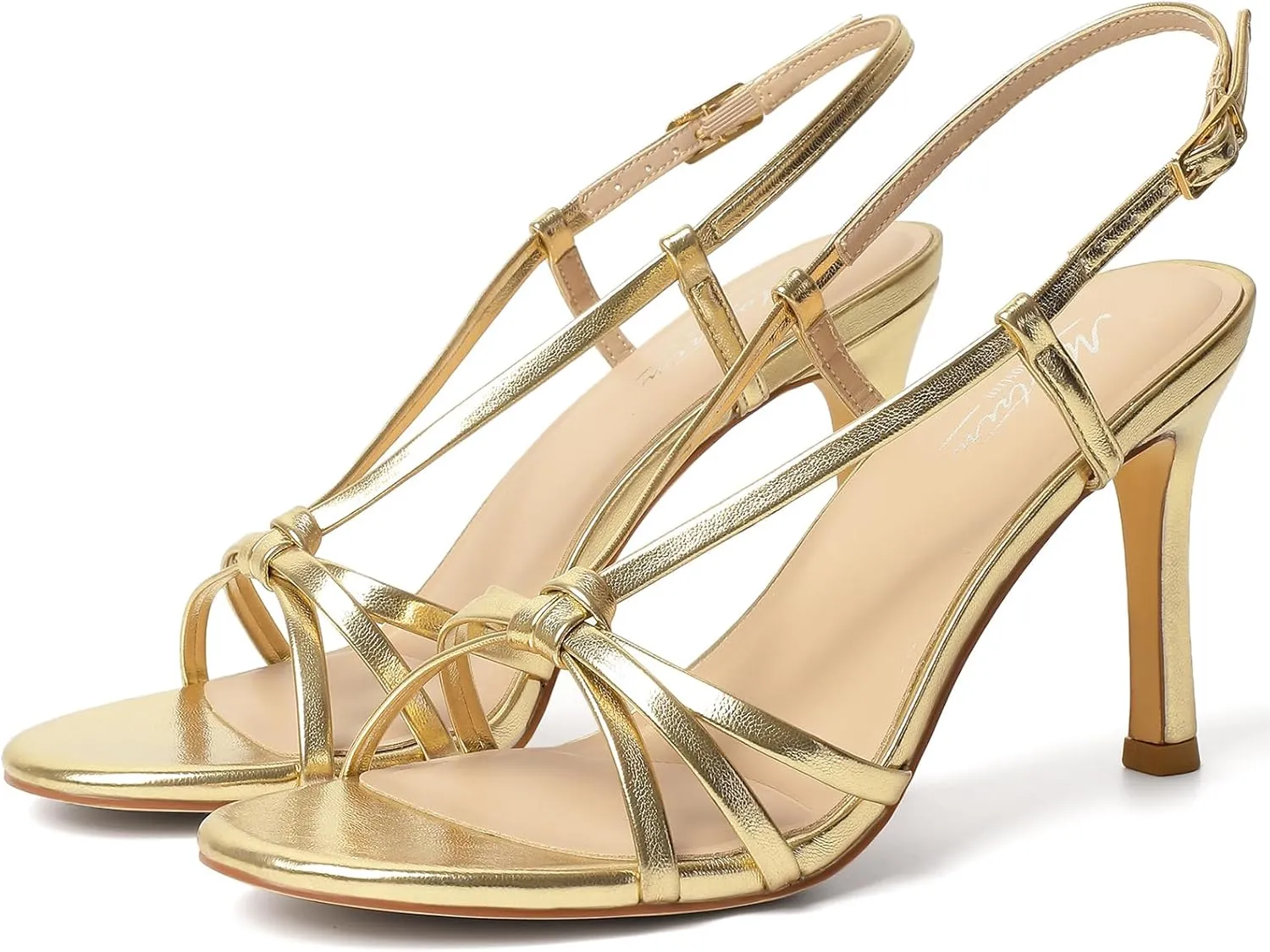 Mostrin Heels For Women Sexy Strappy Heels Comfortable Ankle Strap Heel Open Toe Stiletto High Heeled Sandals For Party,Night Out,Daily