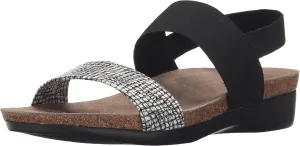 Munro Pisces White/Black Fabric Combo Women's Sandals