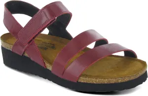 NAOT Kayla Women's Sandals – 3-Strap Support with Backstrap, Cork-Latex Footbed, Arch Support – Comfortable for All-Day Walking Rumba Leather 6-6.5 N-M US