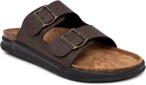 Nautica Men's Sandals - Casual Slides with 2 Adjustable Buckle Straps and Cork Footbed for Ultimate Comfort and Style (Regular/Wide Width, Big Size)