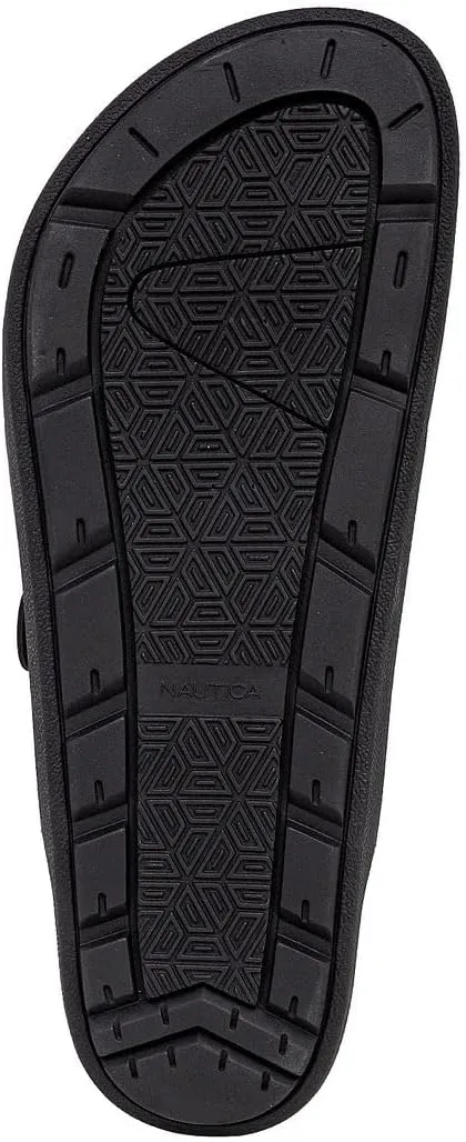 Nautica Men's Sandals - Casual Slides with 2 Adjustable Buckle Straps and Cork Footbed for Ultimate Comfort and Style (Regular/Wide Width, Big Size)