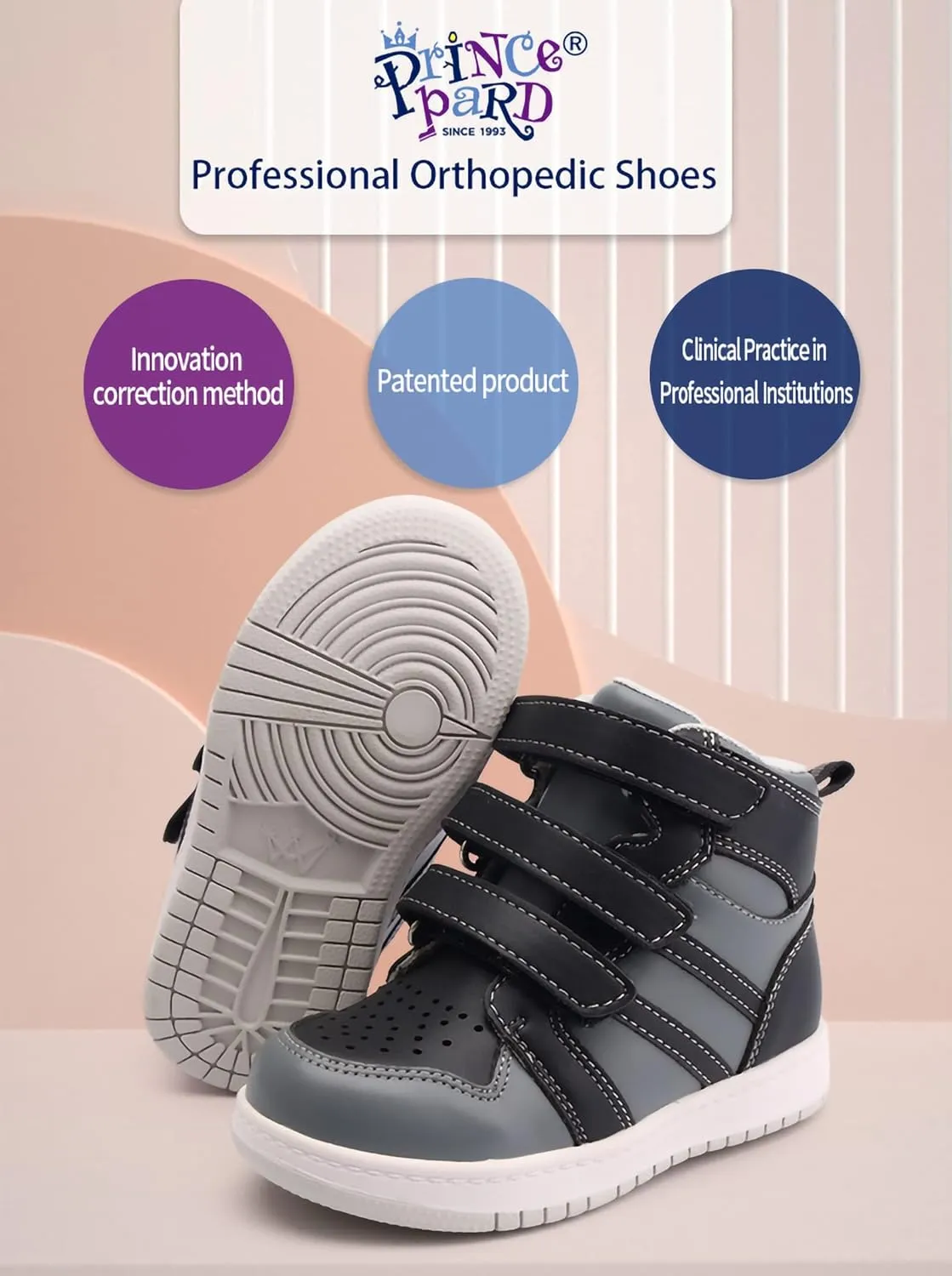 Orthopedic Shoes for Toddlers,High Top Kids Corrective Boots with Arch & Ankle Support for Girls and Boys to Correct Foot Problems