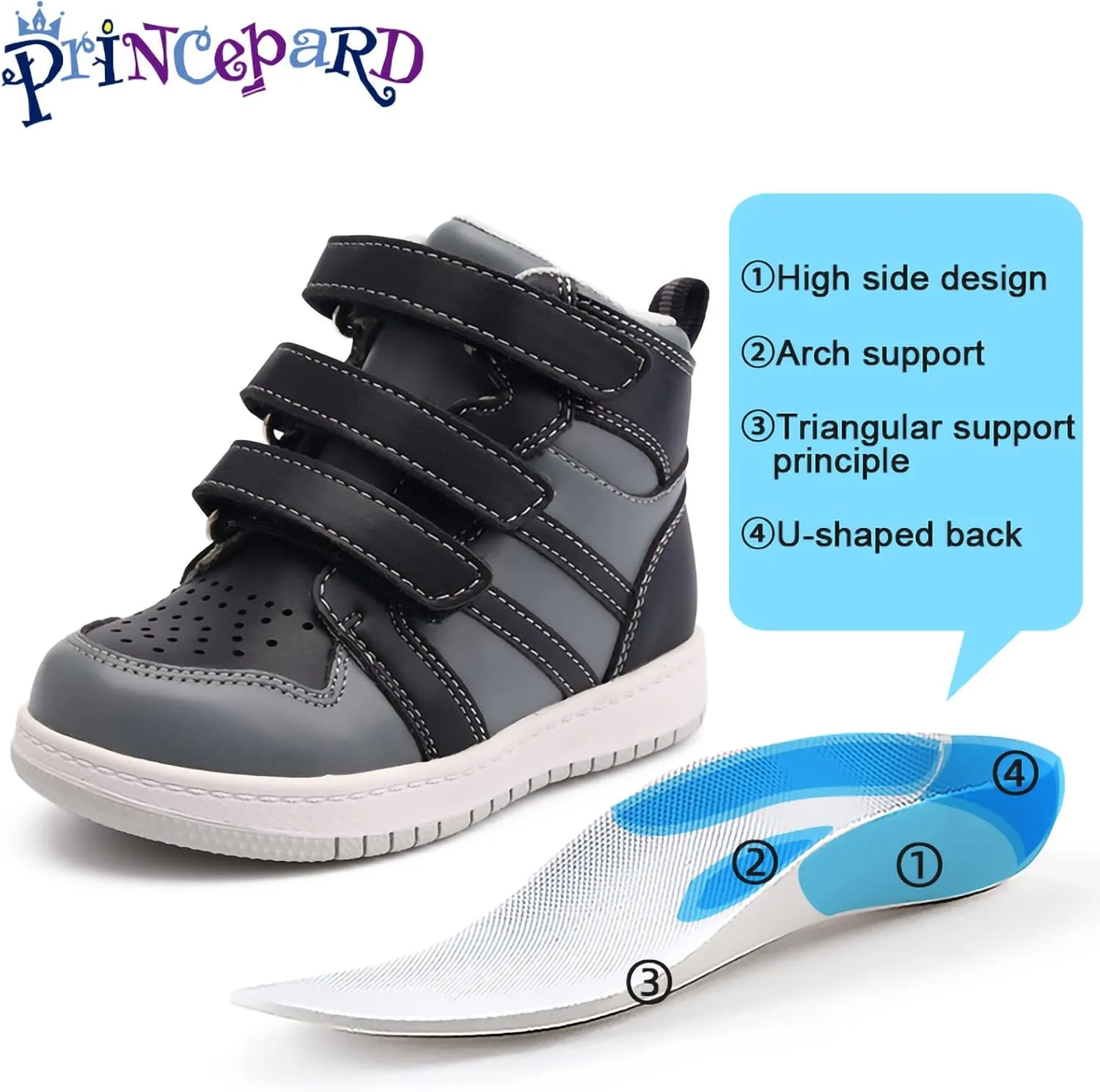 Orthopedic Shoes for Toddlers,High Top Kids Corrective Boots with Arch & Ankle Support for Girls and Boys to Correct Foot Problems