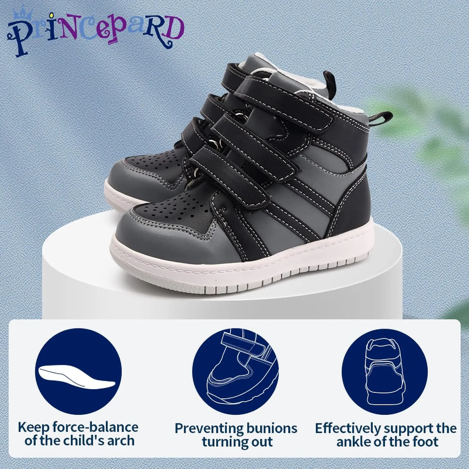 Orthopedic Shoes for Toddlers,High Top Kids Corrective Boots with Arch & Ankle Support for Girls and Boys to Correct Foot Problems