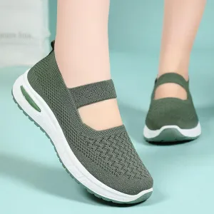Orthopedic Shoes for Women,Zapatos Ortopédicos para Mujer,Women's Woven Orthopedic Breathable Soft Shoes,Hands Free Slip in Sneakers,Slip on Arch Support Walking Shoes,Knitted Fabric Mesh Sneakers