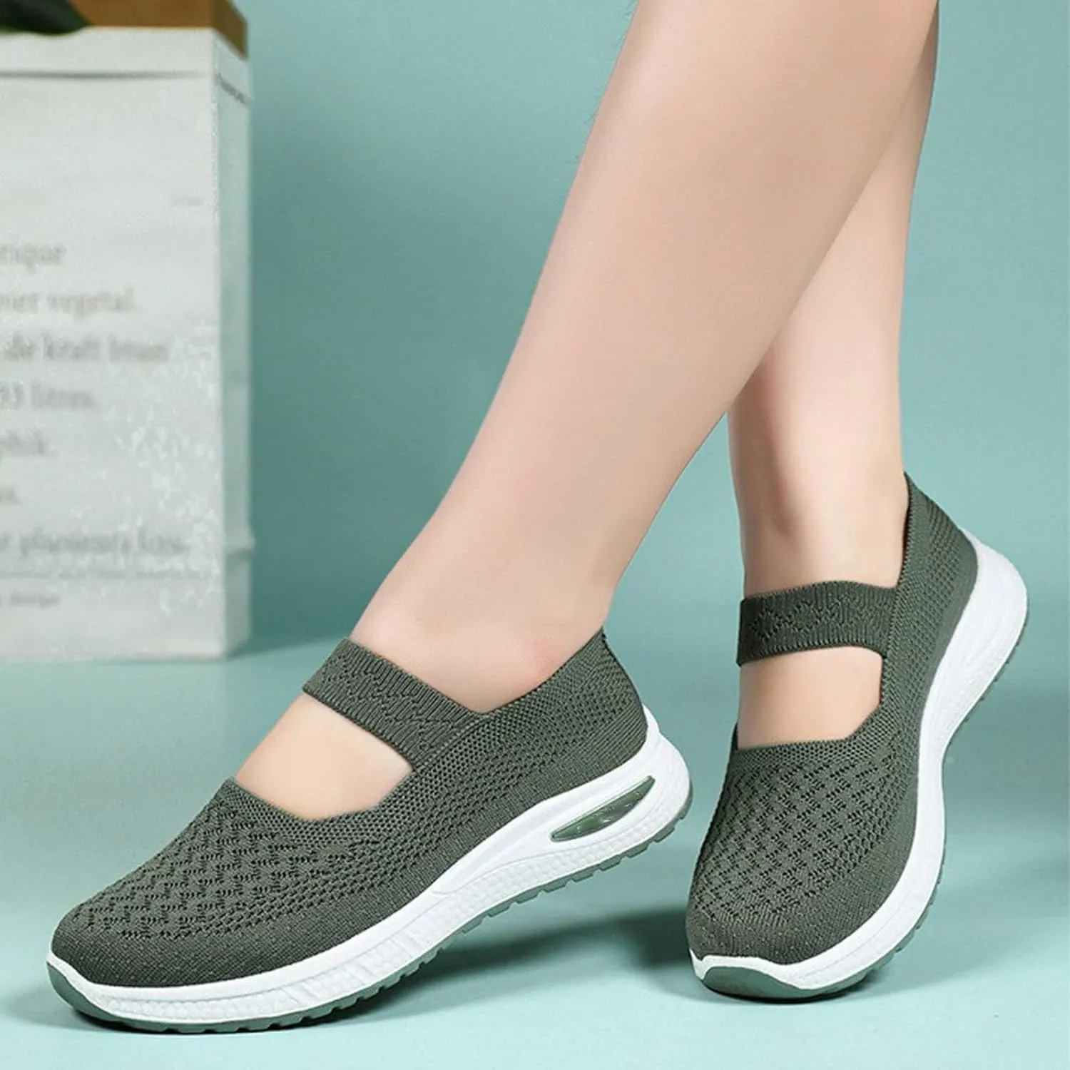 Orthopedic Shoes for Women,Zapatos Ortopédicos para Mujer,Women's Woven Orthopedic Breathable Soft Shoes,Hands Free Slip in Sneakers,Slip on Arch Support Walking Shoes,Knitted Fabric Mesh Sneakers
