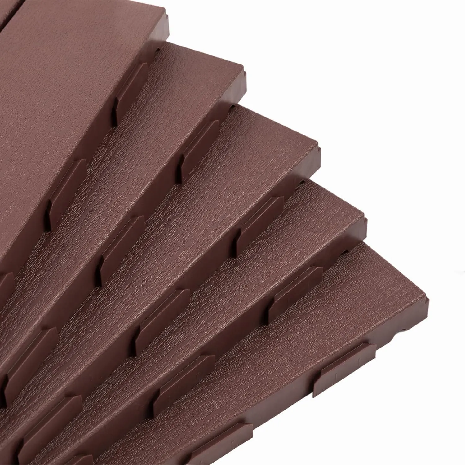 Panana 9Pcs Plastic Interlocking Deck Tiles, 12"x12" Waterproof Outdoor Composite Flooring Floor Decking Tiles for Porch Poolside Balcony Backyard, Dark Brown