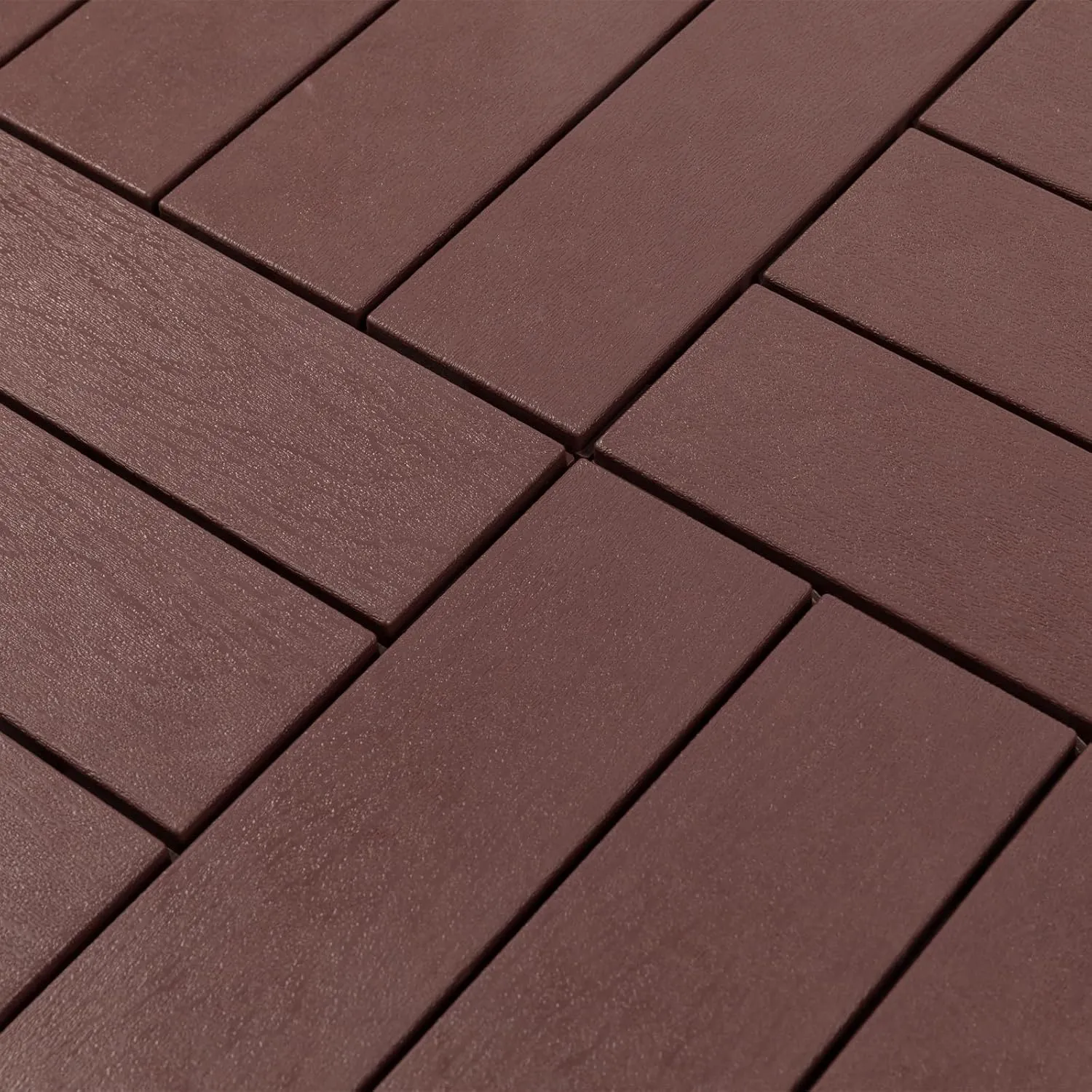 Panana 9Pcs Plastic Interlocking Deck Tiles, 12"x12" Waterproof Outdoor Composite Flooring Floor Decking Tiles for Porch Poolside Balcony Backyard, Dark Brown