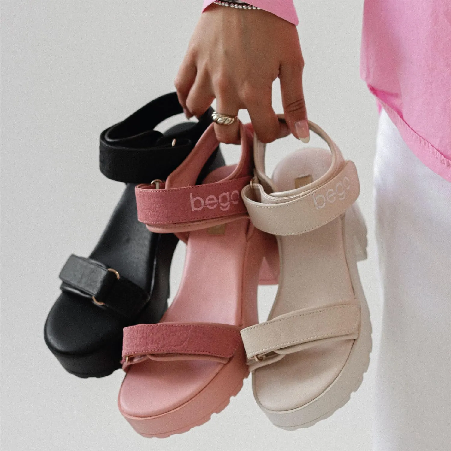Pineapple Leather Heels for Women Open Toe Lug Sole Platform Fashion Block Heel Sandals for Vegan