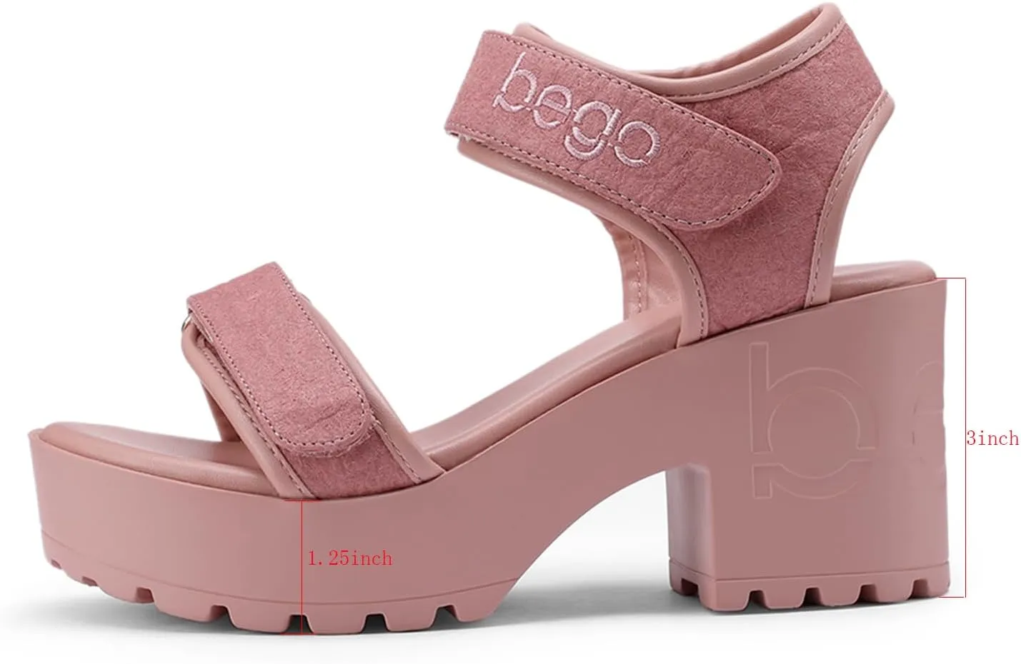 Pineapple Leather Heels for Women Open Toe Lug Sole Platform Fashion Block Heel Sandals for Vegan