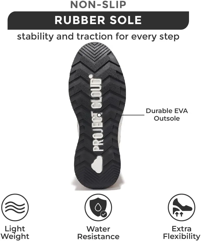 Project Cloud Waterproof Snow Boots for Women - Memory Foam Insole Non-Slip Womens Snow Boots & Winter Shoes with Shoe Lace - Lightweight Indoor Outdoor Shoes