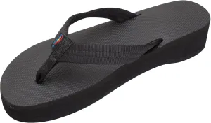 Rainbow Sandals Women's Four Layer Wedge Soft Rubber Top w/EVA Filled 3/4" Nylon Strap