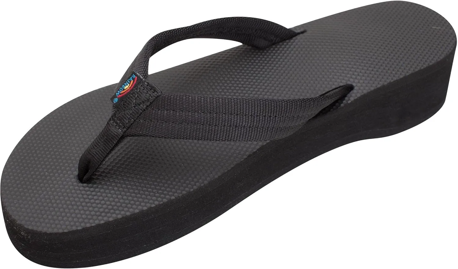 Rainbow Sandals Women's Four Layer Wedge Soft Rubber Top w/EVA Filled 3/4" Nylon Strap