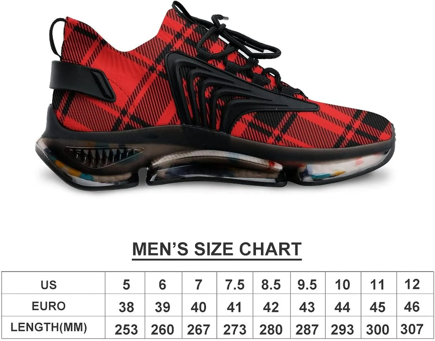 Red and Black Buffalo Scottish Tartan Plaid Checkered Men's Running Shoes Slip On Breathable Sneakers for Walking