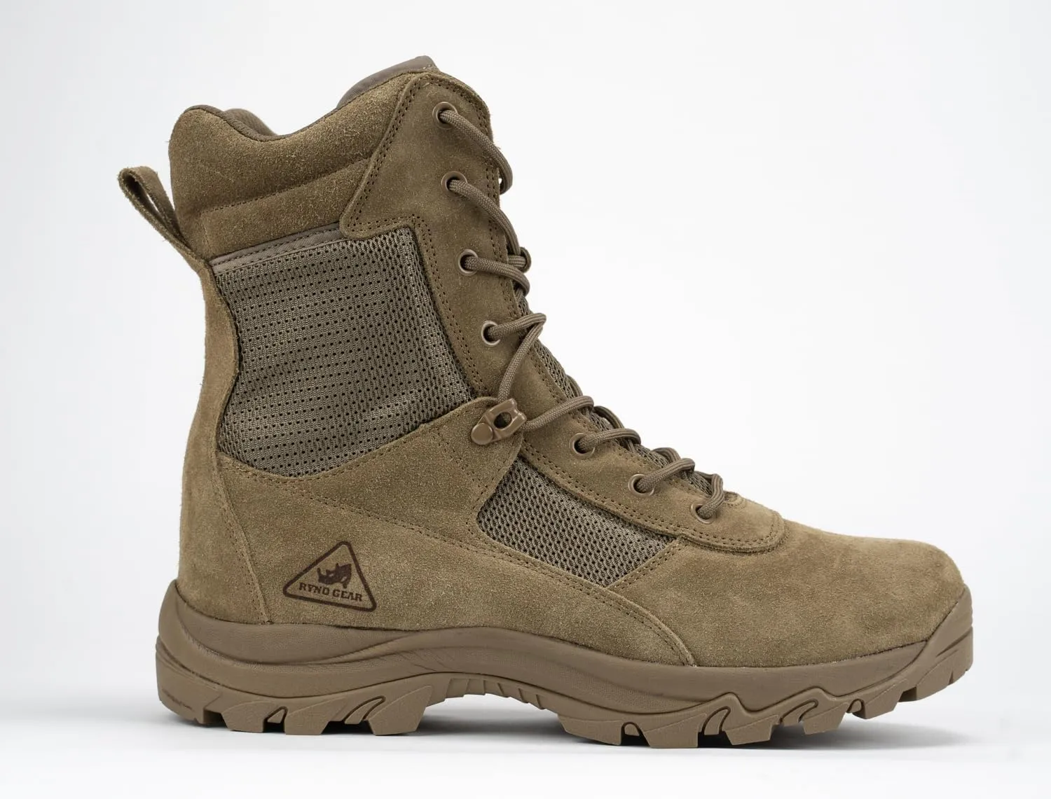 RYNO GEAR Men's Military & Tactical Boots, CoolMax Tactical Combat Military Durable Leather Work Utility Outdoor Hiking Assault Boots (Tan/Coyote/Black)