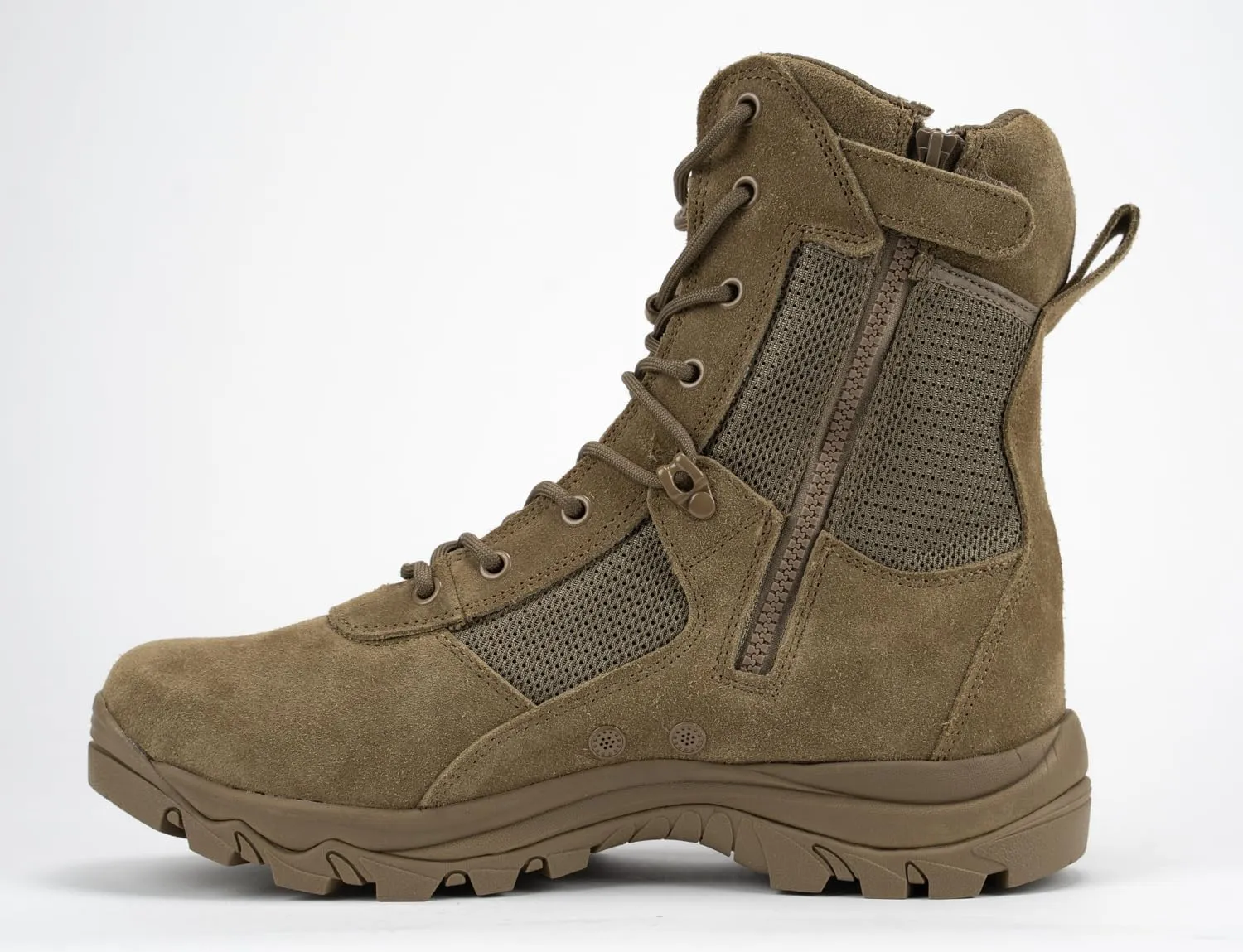 RYNO GEAR Men's Military & Tactical Boots, CoolMax Tactical Combat Military Durable Leather Work Utility Outdoor Hiking Assault Boots (Tan/Coyote/Black)