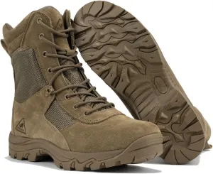 RYNO GEAR Men's Military & Tactical Boots, CoolMax Tactical Combat Military Durable Leather Work Utility Outdoor Hiking Assault Boots (Tan/Coyote/Black)