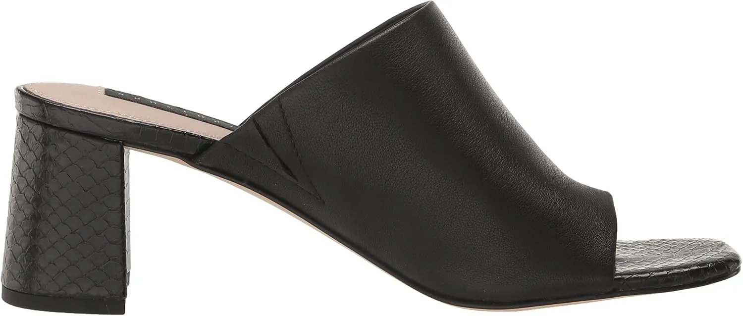 Sanctuary Women's Brave Toe Loop Flared Block Heel Sandals, Soft Calf Leather Upper, Memory Foam Padding
