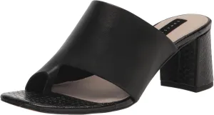 Sanctuary Women's Brave Toe Loop Flared Block Heel Sandals, Soft Calf Leather Upper, Memory Foam Padding