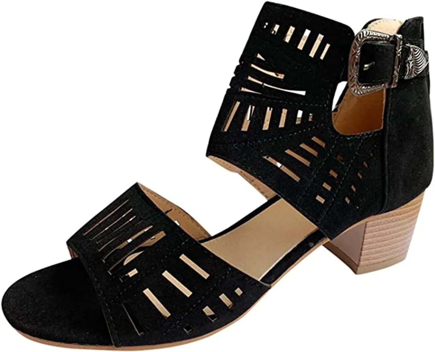 Sandals For Women Dressy Summer,Womens Chunky Heel Party Ankle Strap High Heel Sandal Casual Open Toe Strappy Sandal