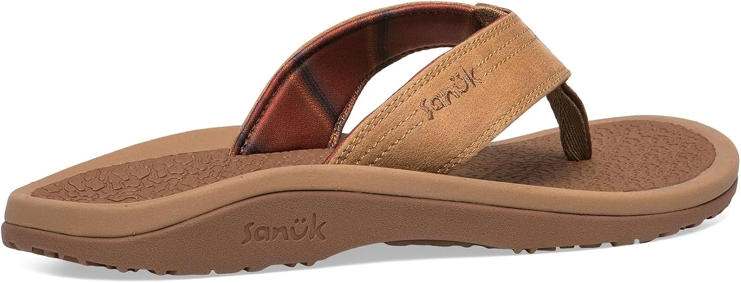 Sanuk On the Rocks Men's Beach Sandals | Flip Flops for Men | Quick Dry Flip-Flop Slides | Supportive & Lightweight | Arch Support Footbed